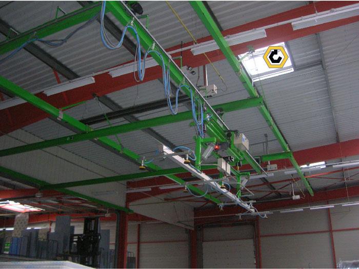 Systèmes aériens pour manutention de produits en conformité avec les normes
