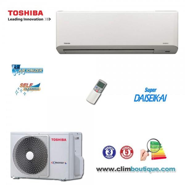 Climatisation Toshiba RAS-13G2KVP-E mural réversible inverter pour 20 à 35 m² avec filtre plasma ion charger