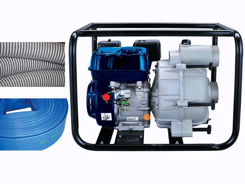 Motopompe eaux chargées 45 m³/h maxi - Pompe centrifuge auto-amorçante - Livrée avec flexibles et crépine - Réf. 2470