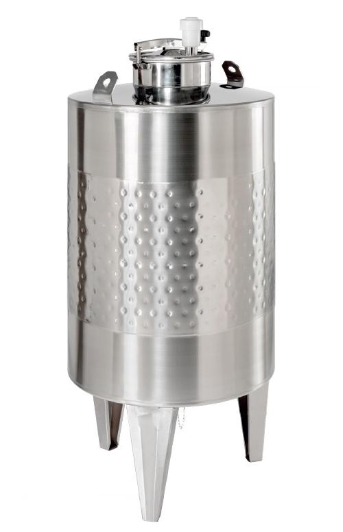 Cuve double paroi inox sur pieds + trappe centrale - Fluide thermique