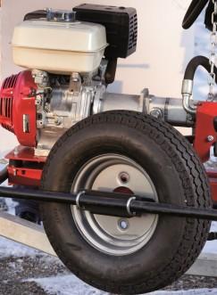 Spare wheel with support for log-splitter single axle trailer VMR road homologated