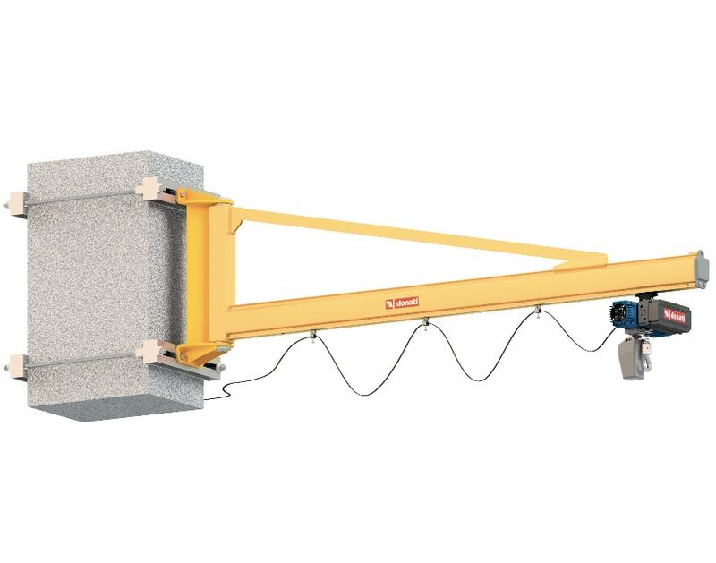 Potence murale avec console - capacité de levage jusqu'à 2 tonnes et portée de 2 à 8 m