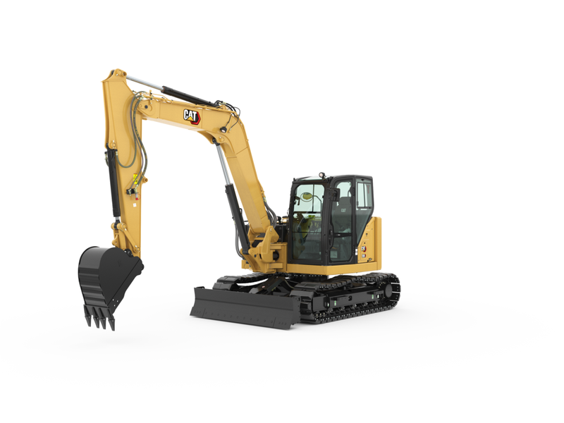 Midi pelle CATERPILLAR 6 à 9 tonnes - Châssis standard, long ou flèche VAB - Force d'excavation 28,6 à 62,0 kN