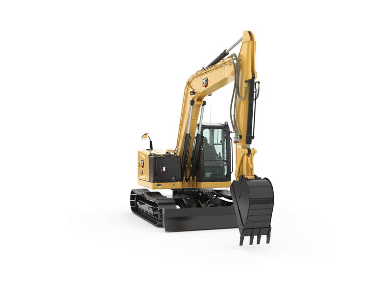 Midi-pelle Caterpillar 7 à 10t - Poids 7505 à 10182 kg, Force d'excavation 37,8 à 77,7 kN