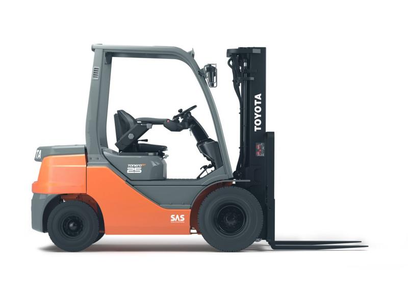 Chariot élévateur frontal thermique Toyota Tonero - capacité 1,5 à 8 tonnes, hauteur de levée 6 à 7 mètres