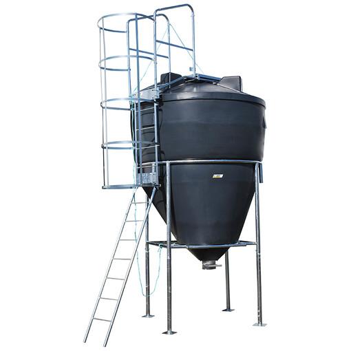 Silo monobloc à aliments en résine - 4 pieds, diamètres 210 à 230 cm, hauteurs 483 à 583 cm, 5 à 970 cm³