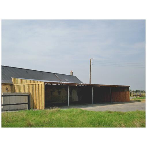 Hangar de stockage pour matériel et fourrage - bois panneaux, 3,5 m hauteur avant, 1 pente