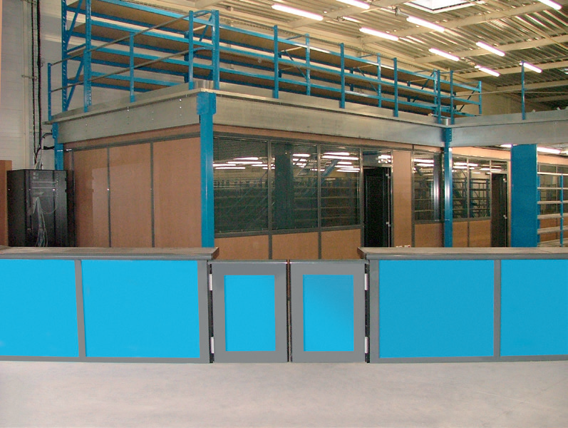 Comptoir d'accueil modulaire - modules rectangulaires et angulaires de 80 à 160 cm - hauteurs 74 et 106 cm