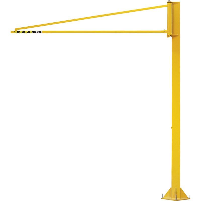 Potence sur fût triangulée PFTL - rotation 360°, CMU 50 à 100 kg, portée 2 à 5 m