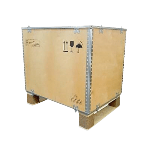 Caisse-palette bois contreplaqué - Caisse en bois avec charnières acier galvanisé pour transport terrestre, aérien, maritime