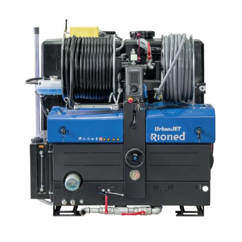 Hydrocureur Urbanjet - 200 bars 55 l/min, léger 440 kg, pack complet avec radiocommande et enrouleurs