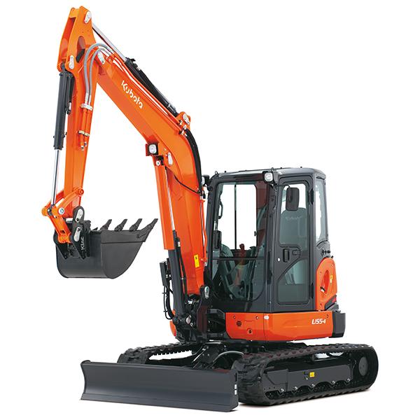 Mini-pelle 5 tonnes Kubota - force d'excavation et de levage supérieure