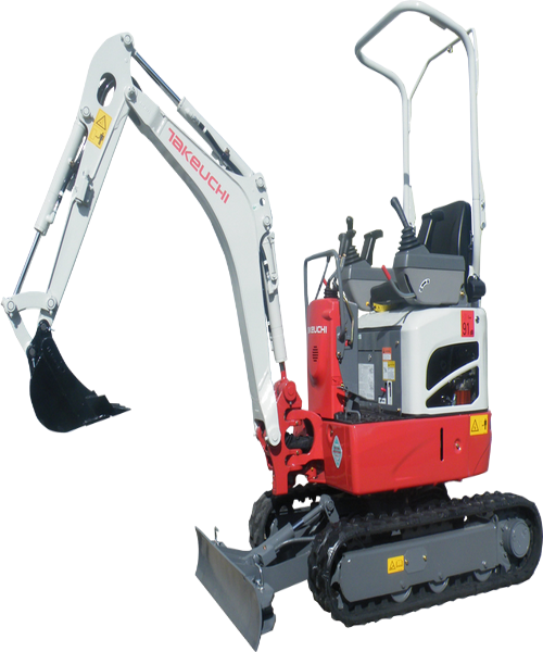 Location Mini-pelle 950kg / 1100kg - Terrassement - poids 1150kg - moteur Kubota - 8,7/11,3 kW/CV