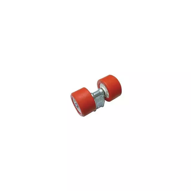 ENSEMBLE 2 GALETS SUR BALANCIER TUBE 30 X 30 MM - Diamètre 100 mm - Rouge - Levage nautisme