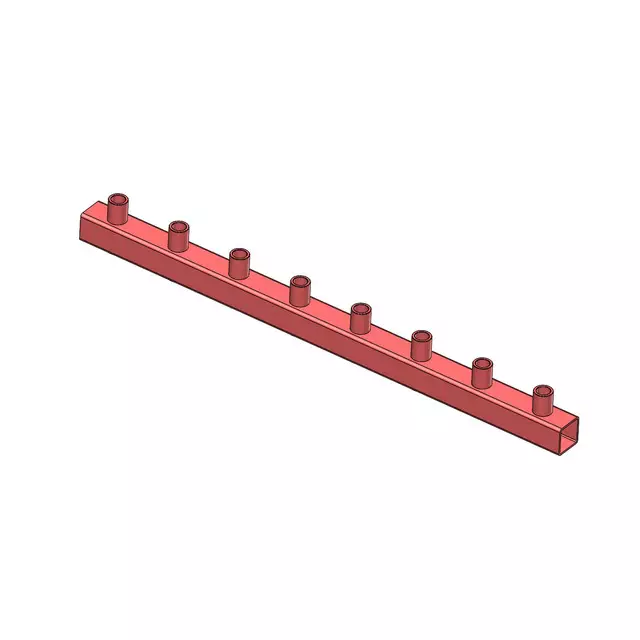 Porte dent LG 1460 8 bag cyl C80X80X5 - AGRI-POWER - 8 dents - à souder - 1460 mm
