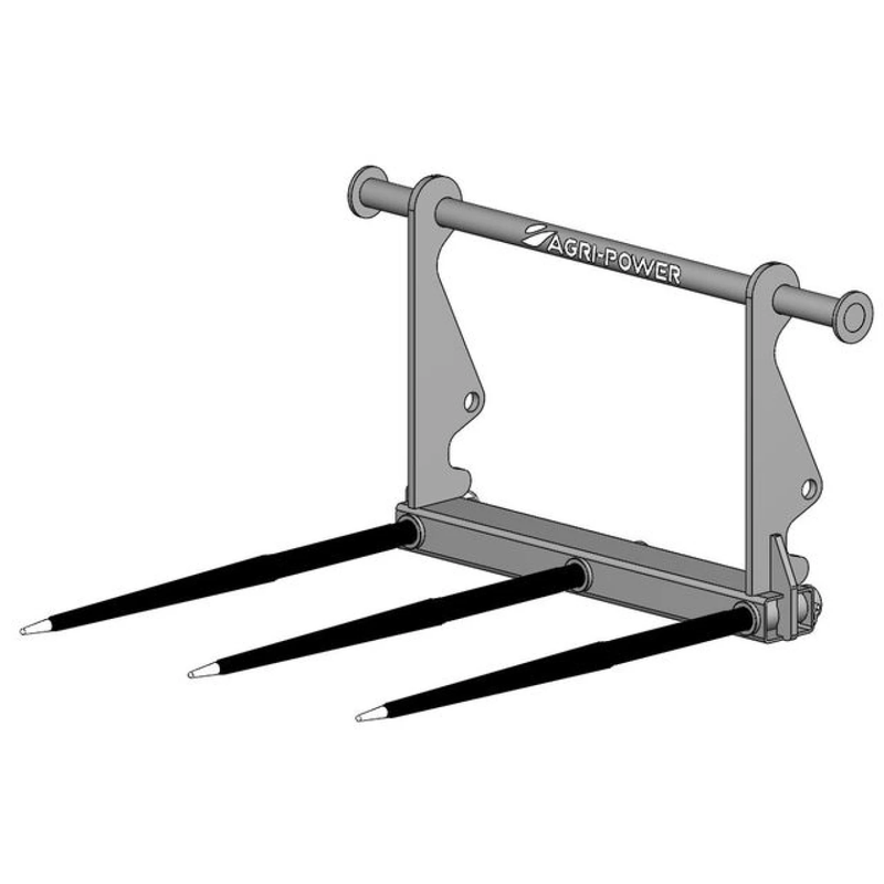 Pique balle attelage Mailleux 3 dents 1100x40 percée gris - AGRI-POWER AP903P-CF