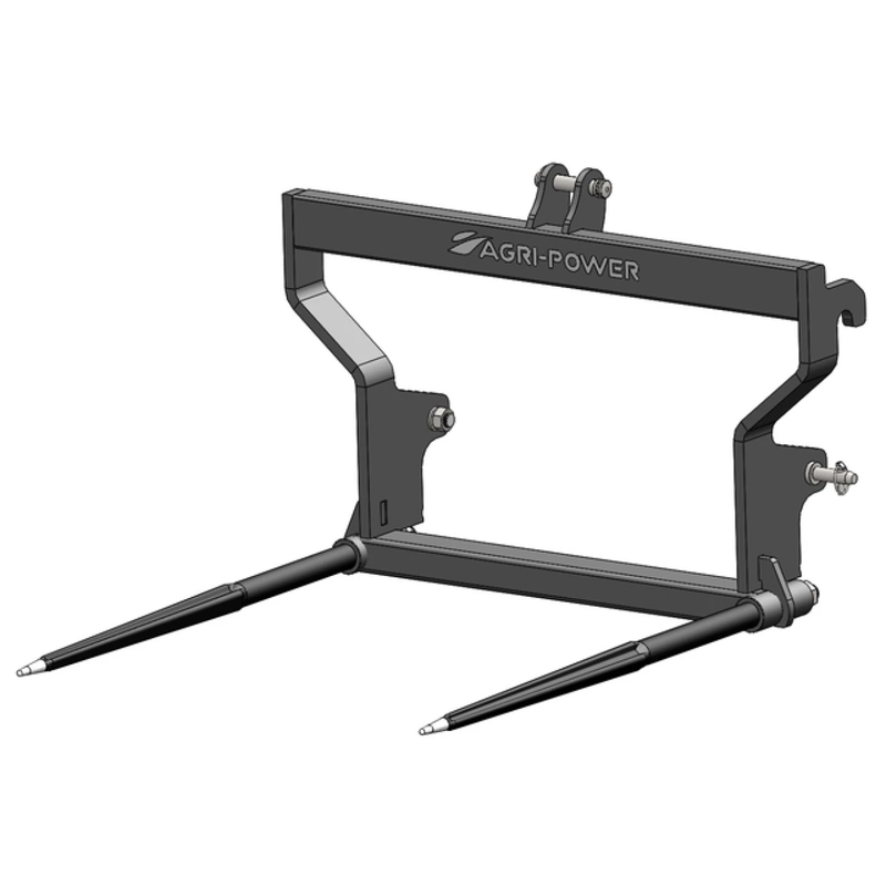 PIC'BALLE ATTELAGE EURO/3PTS CAT 1 AV 2 DENTS 1100X42 CL GRIS - Pique balle mixte AGRI-POWER