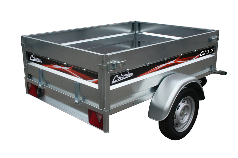 Remorque Mr Jardinage COL 1.5 - Capacité 750 kg, PTAC 500 kg, dimensions utiles 170 cm x 124 cm x 45 cm