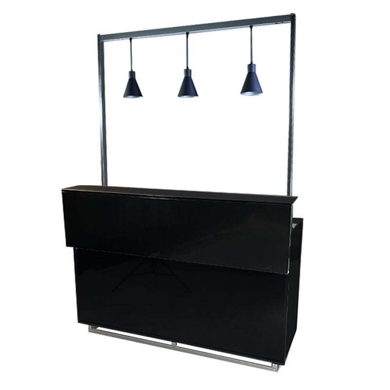 Comptoir éclairé triangle UP 150x50 - location - 110 cm - modulable - 4 coloris - personnalisable