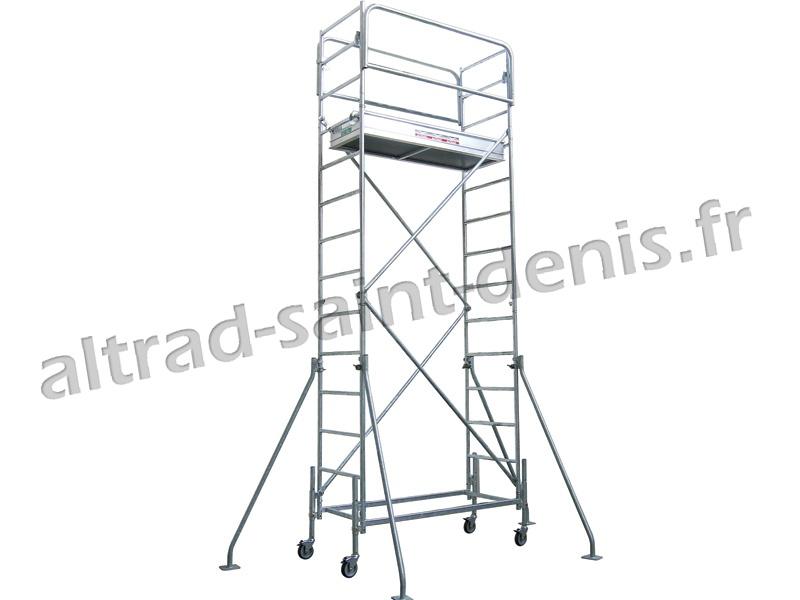 Echafaudage roulant Evolis 160 - Hauteur de travail jusqu'à 6,70 m - Plancher 0,50 m x 1,40 m
