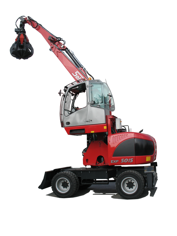 Pelle de manutention sur pneus SOLMEC EXP 5015WW - Motorisation électrique, machine éco responsable