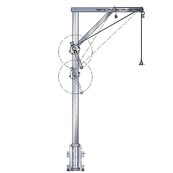 Potence amovible en aluminium HAACON 160 kg avec treuil zingué ou inox