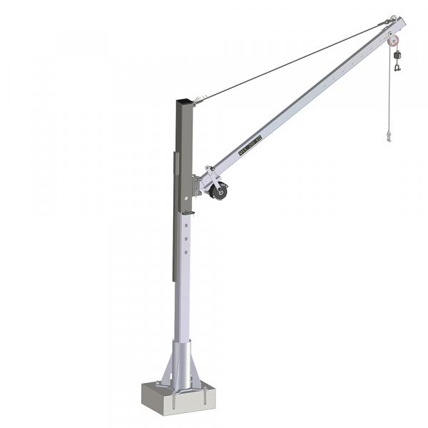 Potence amovible en acier galvanisé ou inox 316L avec treuil manuel zingué ou inox