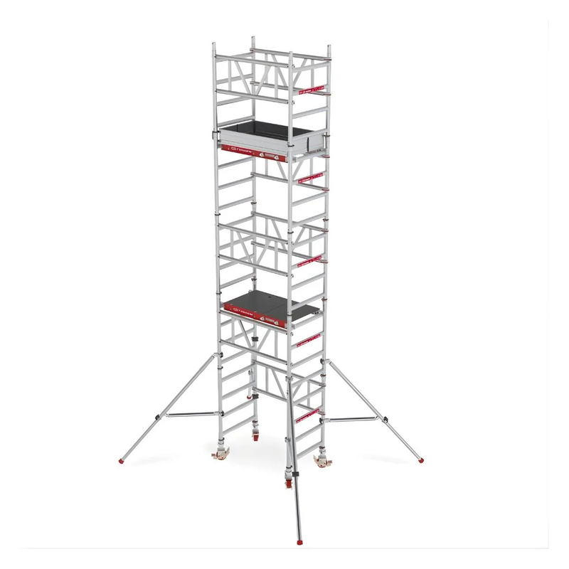 Échafaudage roulant aluminium professionnel Mi Tower Plus - hauteur de travail 4,20 à 8,20 m, montage 1 personne