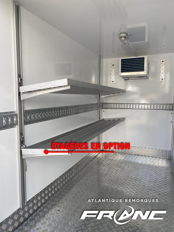 Remorque frigorifique TOMPLAN 1300 kg - 250 x 125 x 180 cm - PTAC 1300 kg - 1 essieu - Freinée