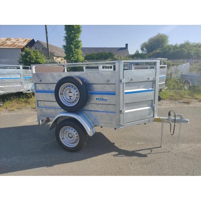 Remorque moutonnière Magnum 500M2 - PTAC 500 kg, dimensions utiles 200 x 105 x 100 cm