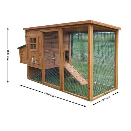 Poulailler en bois Gascon bicorps 1,12 m² pour 3 à 4 poules - bois FSC - toit bitumé