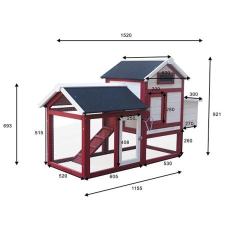 Poulailler en bois Marans pour 2 à 3 poules - 0,59 m² - Bois FSC - Livré en kit