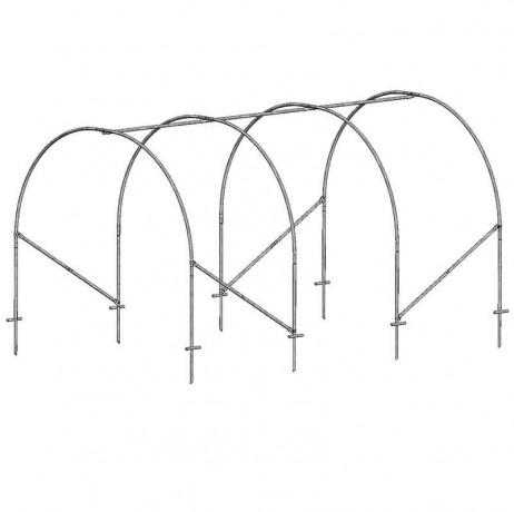 Structure nue Bastide - Serre pieds droits 3 m de largeur - Pas d'arceaux 1,50 m - Acier galvanisé