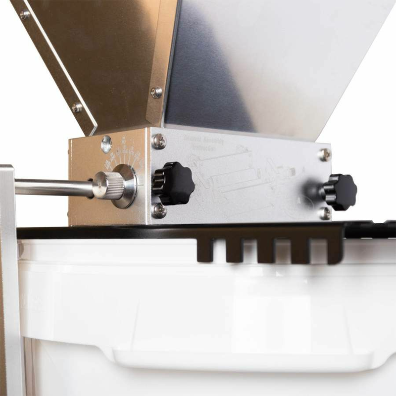 Moulin à malt Brewferm Gorilla à rouleaux ajustables en inox - Réf. 110.029.6 - Capacité 50 kg/h