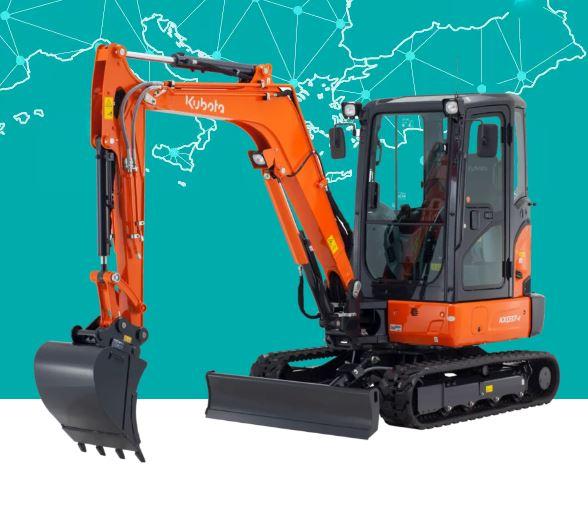 Mini-pelle Kubota KX030-4 GL HI - 24.1 CV, diesel, 2790 kg, état quasi neuf
