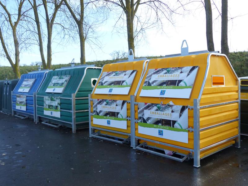 PAPBOX 5M3 PAPIER, DIB, D3E, VERRE - conteneur de collecte 5m3, acier galvanisé, PEHD anti UV
