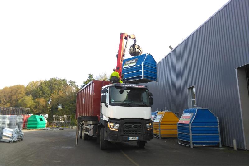 Conteneur Papbox 10 m³ - tri 5 flux, cuve en polyéthylène, léger et solide