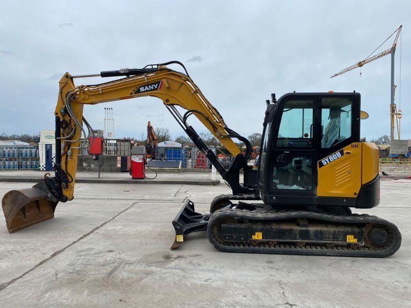 Pelle sur chenilles SANY SY 80 U - 8 tonnes, 2022, 1300h, attache ENGCON S45