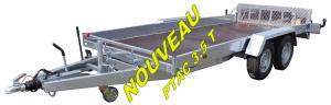 Remorque porte engins LIDER 34780 PE - dimensions 450x190x18 cm PTAC 2700 / 3000 / 3500 kg