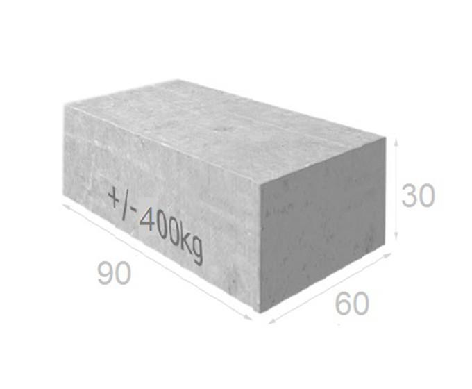 Couvertine BT60 90 cm gris - béton C20/25 S4 - 90 x 60 x 30 cm - 0,16 m³ - fabrication française