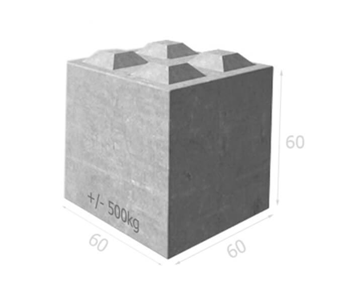 Blocs béton BT60 60 cm - gris - 0.22 m³ - 500 kg - fabrication française