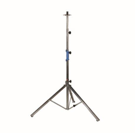 Trépied télescopique Profi - acier galvanisé, H 1,25 à 3,20 m, charge 10 kg, adaptateur DIN 30 mm inclus