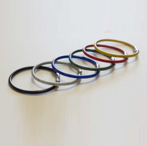 Scellés flexibles TWIST réutilisables - couleurs disponibles : rouge, noir, vert, jaune, gris, bleu foncé - longueur 13 cm