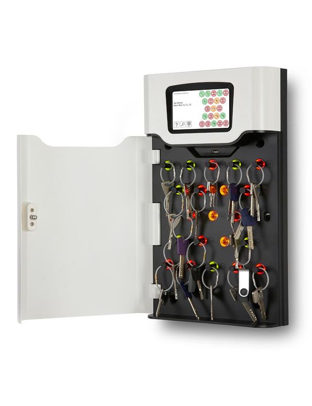Armoire électronique de gestion des clés TRAKA 21 - 21 clés, écran tactile, 1000 utilisateurs, 7 kg, blanc