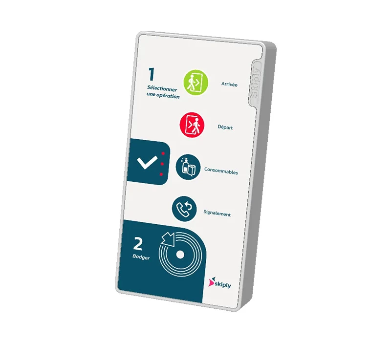 Pointeuse IoT Clock S LoRaWAN/Sigfox RFID/NFC 4 boutons IP65 - Badgeuse mobile autonome 3 ans