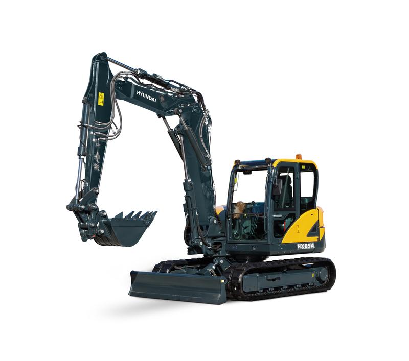 Pelle compacte HYUNDAI HX85A - Mini pelle pour chantiers urbains et espaces restreints