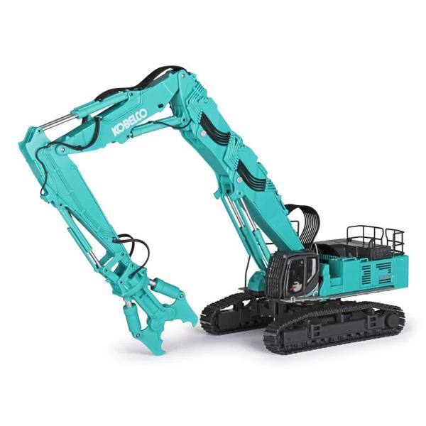 Maquette SK1300DLC-10E Kobelco 1:50 - chenilles mobiles, bras de démolition fonctionnel, cabine inclinable