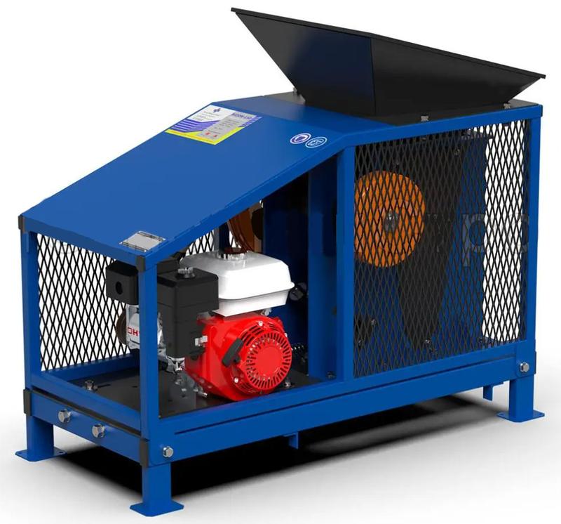 Concasseur à mâchoires B150 essence 7 CV - ouverture 150x200 mm, 305 kg, compact et autonome