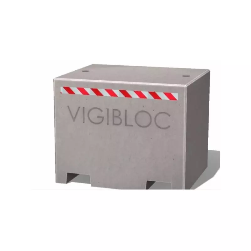 Borne bloc béton vigipirate mobile - Béton armé monobloc autostable - Longueur 1000 ou 1600 mm