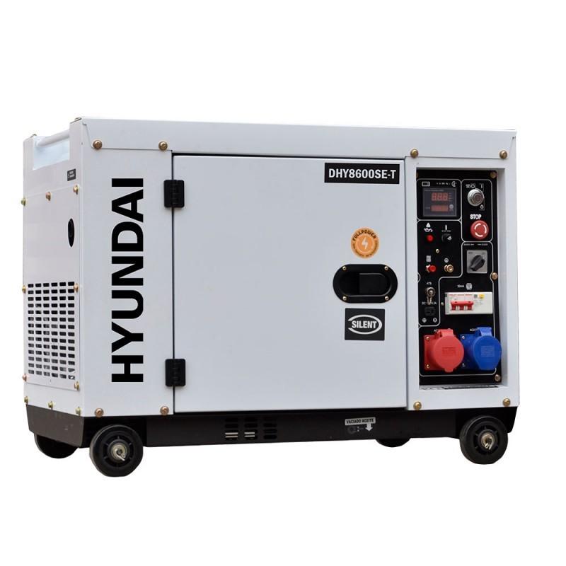 HYUNDAI groupe électrogène diesel HY-DHY8600SE - 6300 W insonorisé monophasé - pour installation solaire